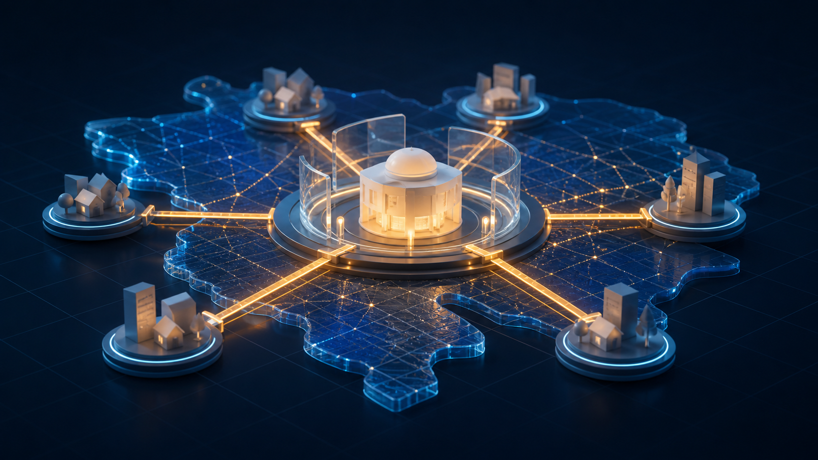 Public service information map connected through clear civic pathways